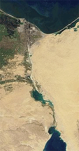 Suez Canal, as seen from the Earth's orbit